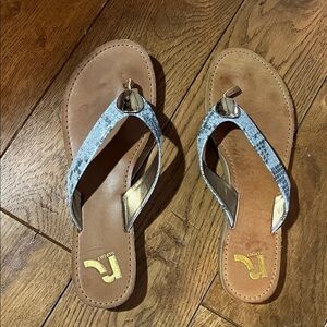 Report Snake Skin and Gold Samanda Sandals